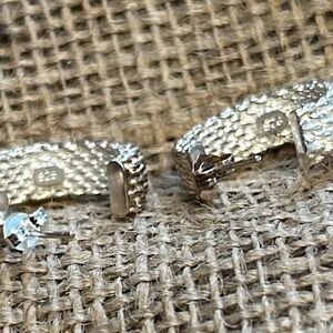 Silver Textured Earrings